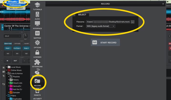 How to record on Virtual DJ (step 1)