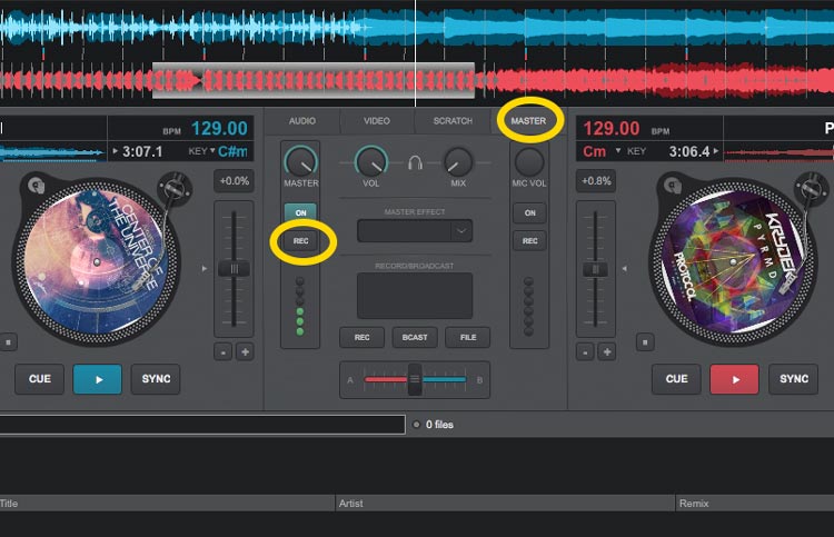 Recording Audio on Virtual DJ (Step 2) from Essentials Layout 