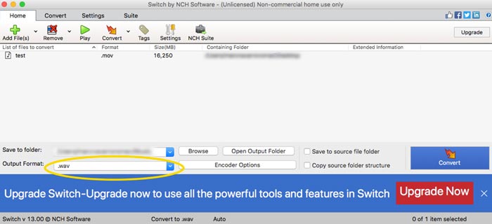 MOV to WAV Converter