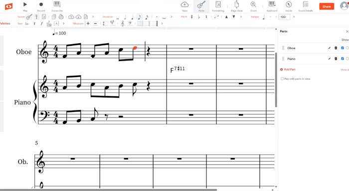 Noteflight online music notation editor - Screenshot