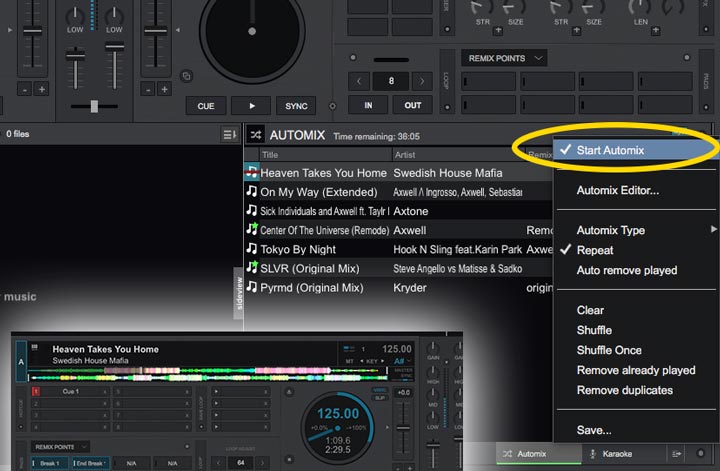Start Automix in Virtual DJ