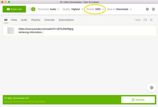 Converter YouTube to OGG