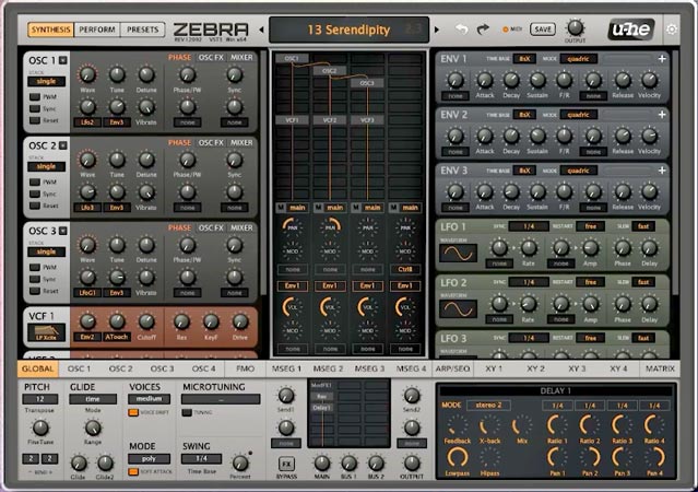 Zebra by u-he - Screenshot