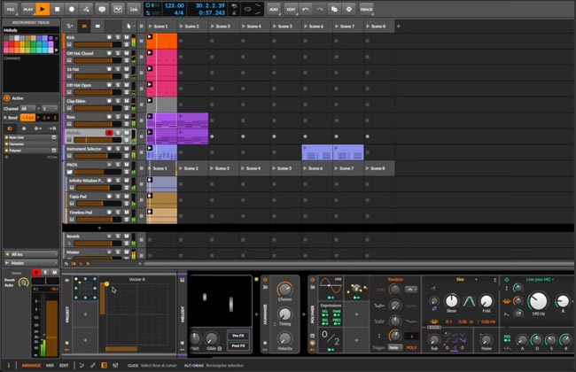 Bitwig Studio - Capture d'écran