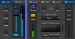 Commandes Gain et Master dans Virtual DJ