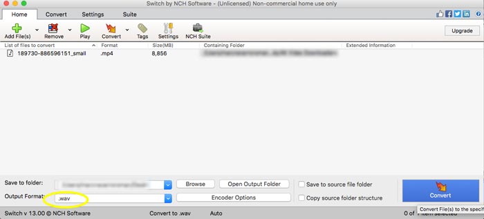 Convertisseur MP4 en WAV