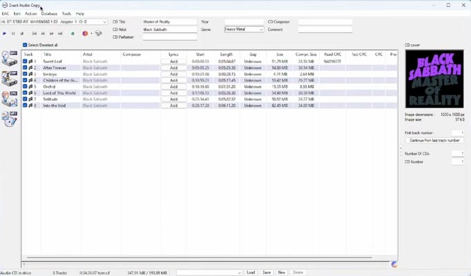 Exact Audio Copy - EAC - screenshot