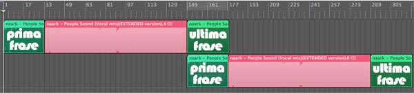 Schema di un mix tra due canzoni