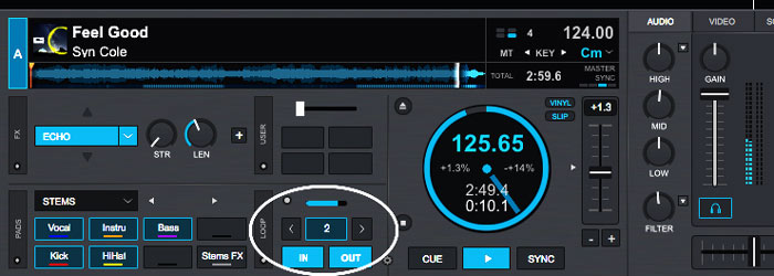 Loop Automatico di 2 Tempi, Virtual DJ