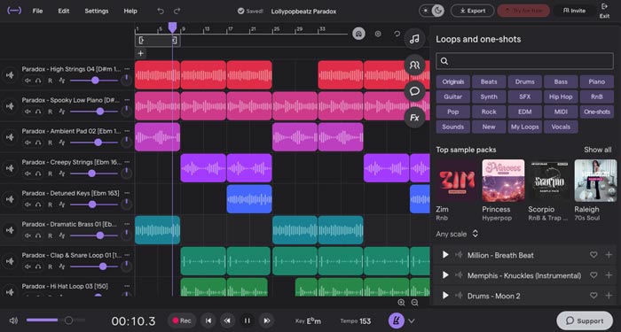 Soundtrap - DAW online per creare musica - screenshot