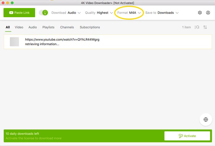 Convertitore da YouTube a M4A