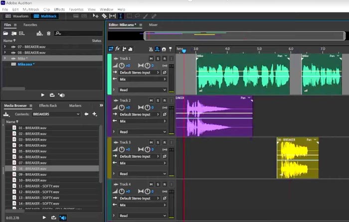 Adobe Audition - software profissional de edição de áudio - Captura de tela