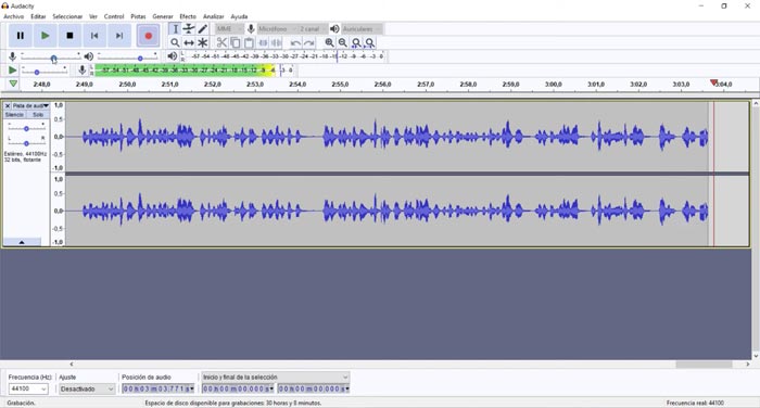 Audacity em um PC - Captura de tela