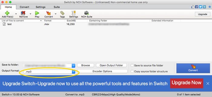 Converter MOV em MP3
