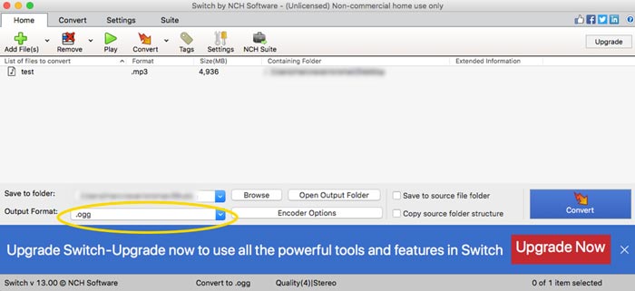 Converter MP3 para OGG