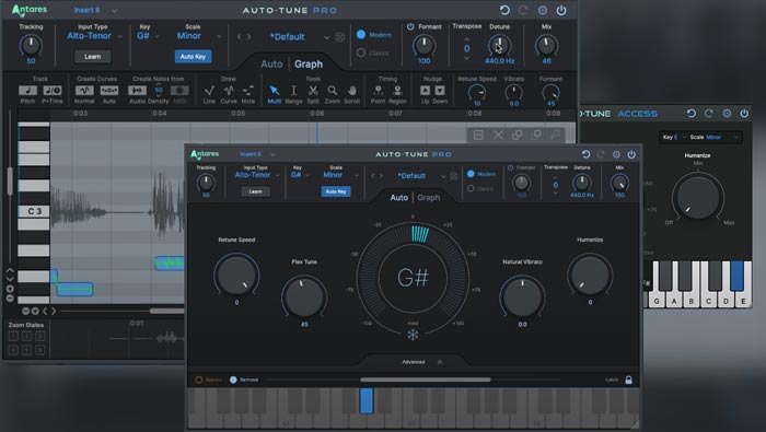 Antares Auto-Tune Captura de Pantalla, varios de sus plugins