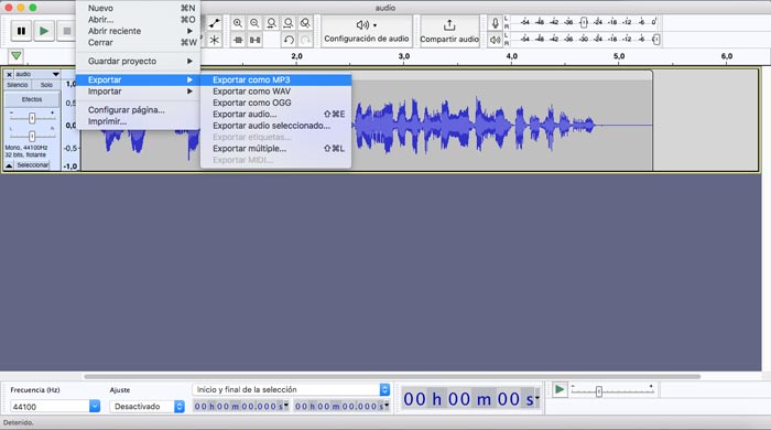 Convertir de WAV a MP3 con un programa