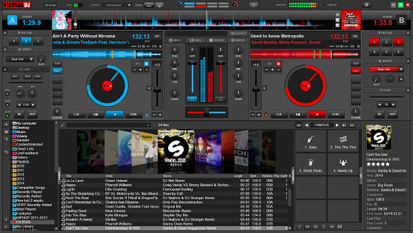 Funciones y botones de Virtual DJ