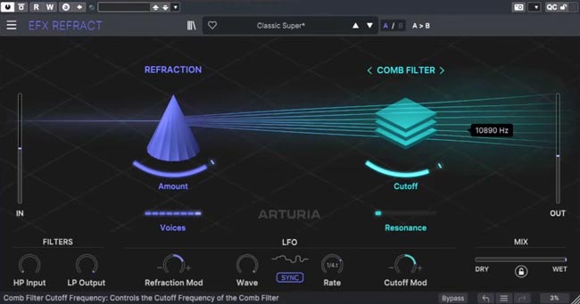 EFX Refract (Arturia) - Captura de pantalla