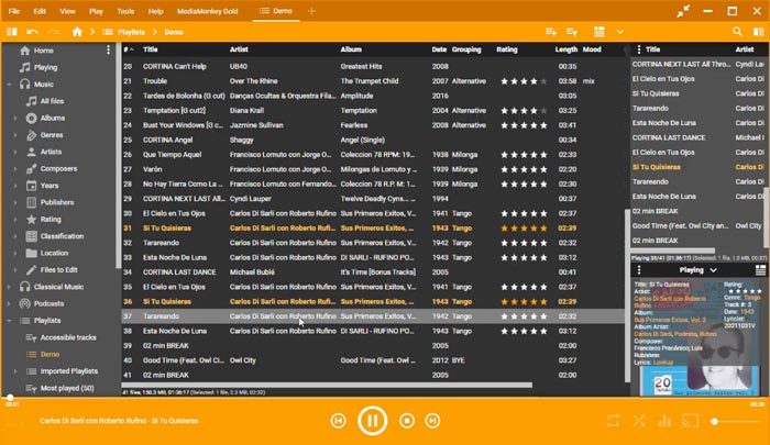 MediaMonkey - Reproductor avanzado de música y vídeo, gestor de colecciones y bibliotecas, conversor, etc. - Captura de Pantalla