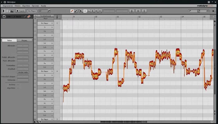 Melodyne, Celemony - Editor de notas, afinación y voz - Captura de pantalla