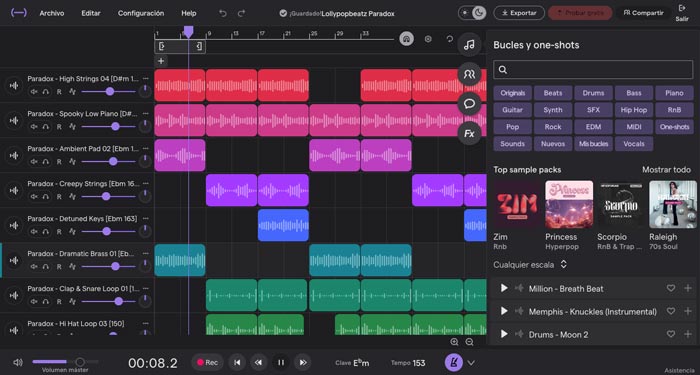 Soundtrap - DAW Online - Captura de pantalla