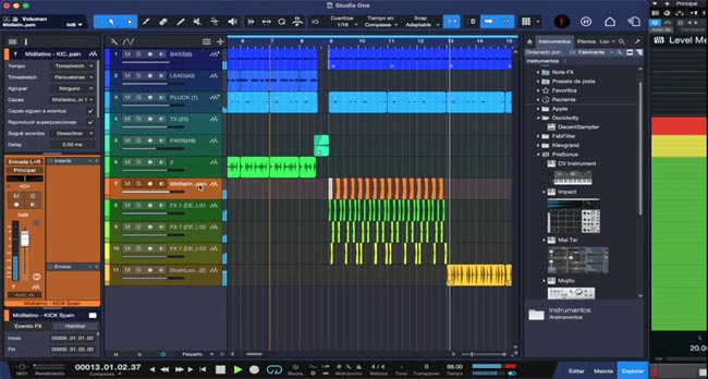 PreSonus Studio One Pro - Captura de pantalla